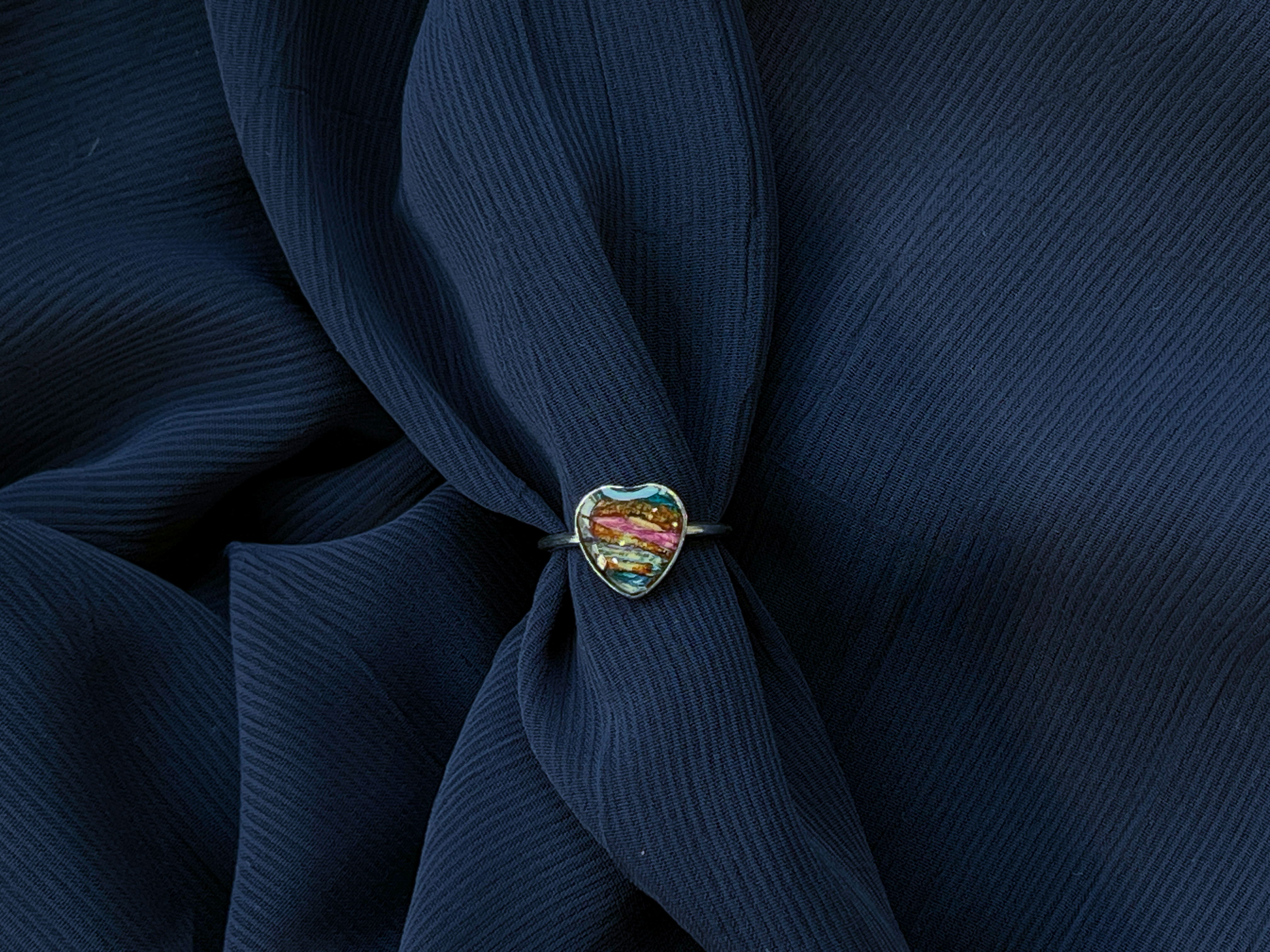 The Lovely Rings｜Mulberry Bark Heart | Stainless Steel Ring