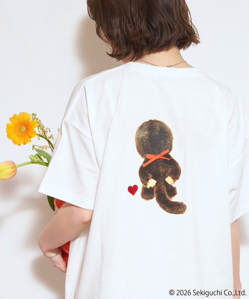 FREAK'S STORE / Monchhichi Front and Back Print Heart Embroidery T-Shirt