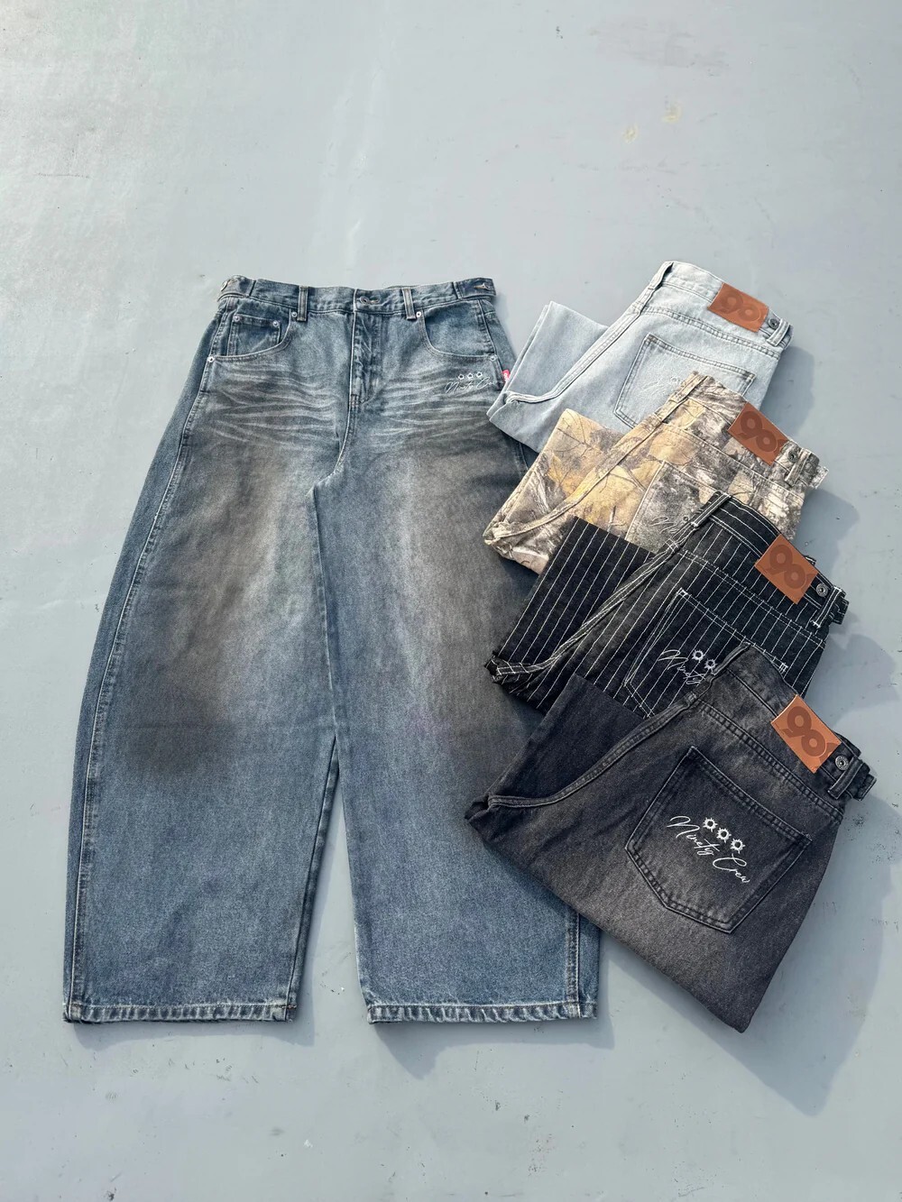 【代購】9090 Bullet Logo Denim Buggy Pants 寬版牛仔褲 4色