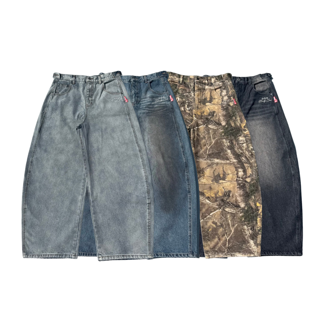 【代購】9090 Bullet Logo Denim Buggy Pants 寬版牛仔褲 4色