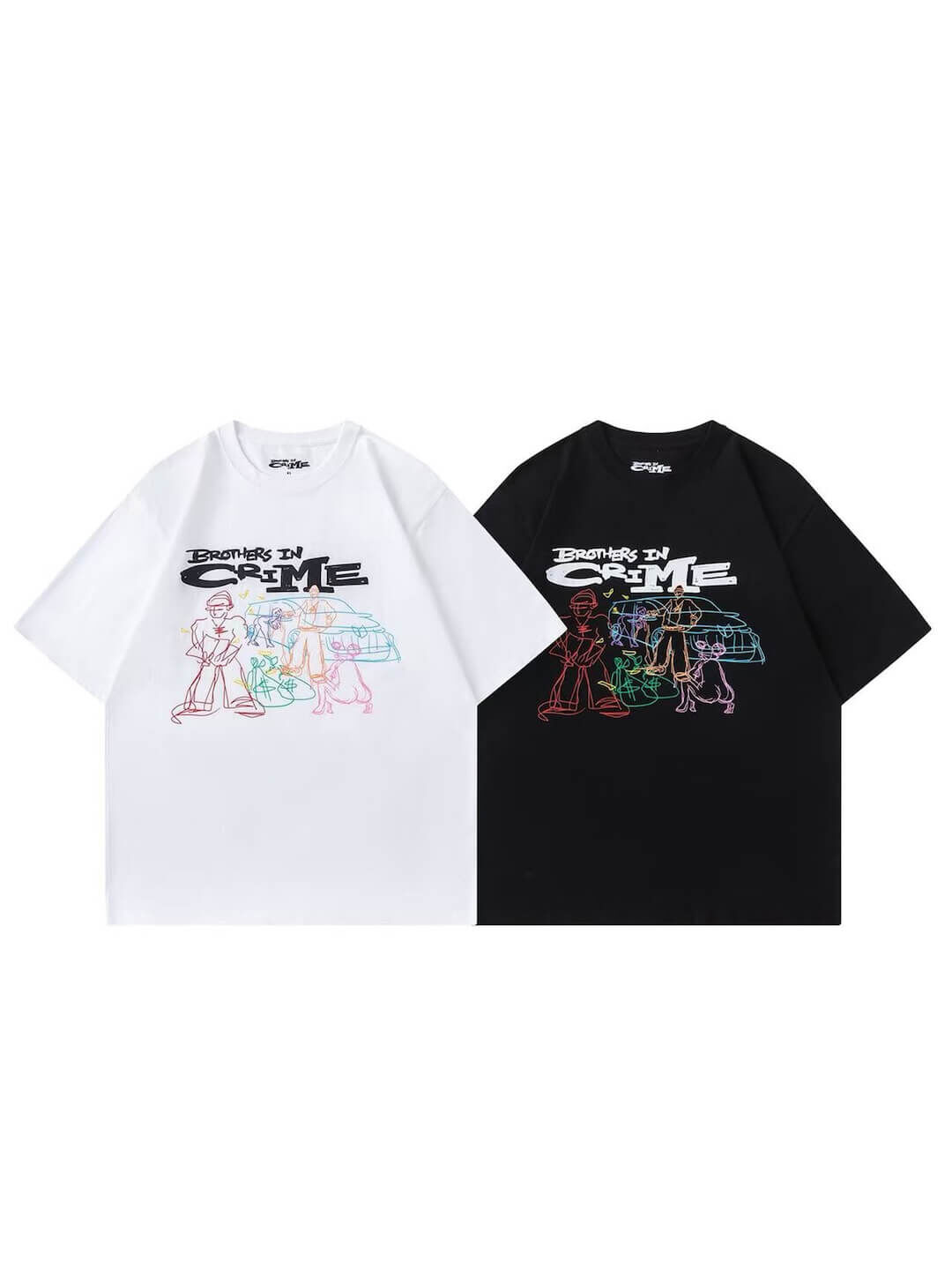 龍兄虎弟｜Brothers In Crime Tee (Black/White)