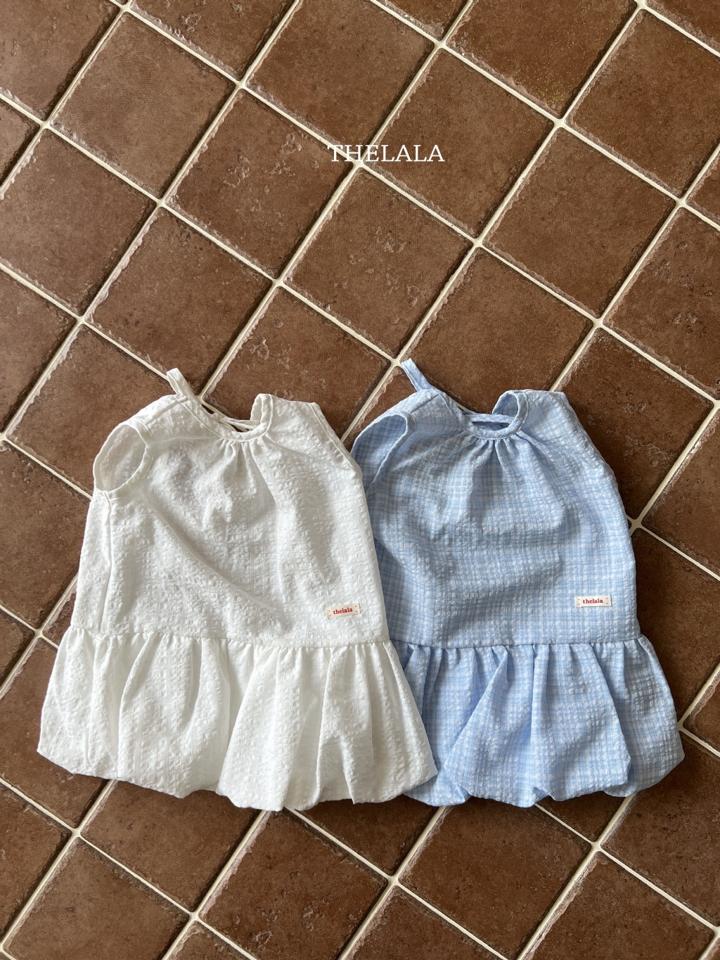 正韓夏lalla 小童後綁帶花苞洋裝