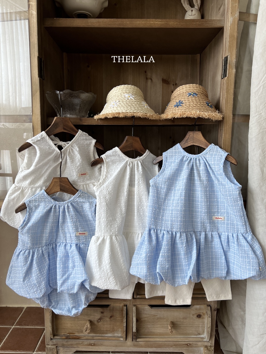 正韓夏lalla 小童後綁帶花苞洋裝