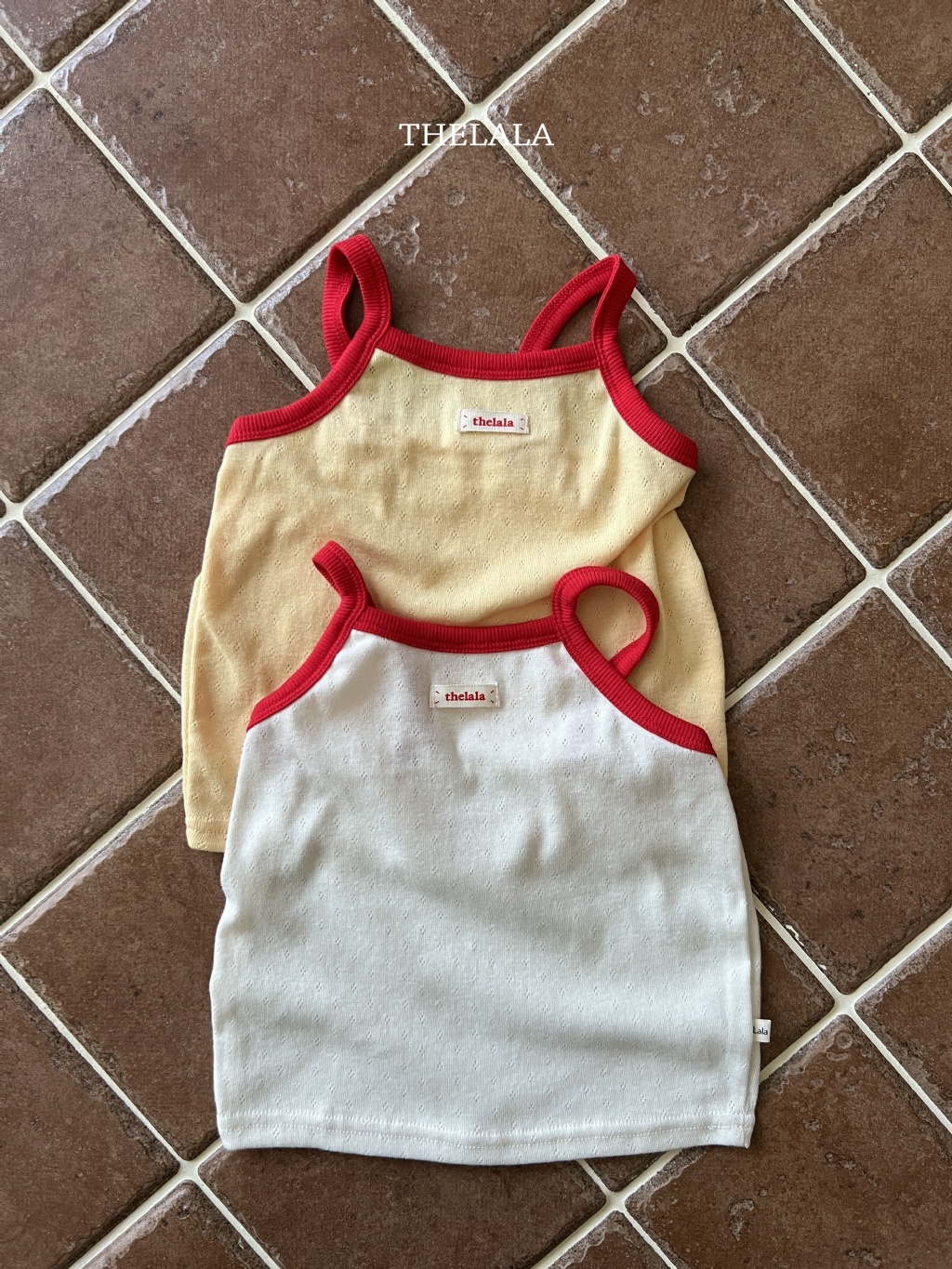 正韓夏lalla 小童紅色滾邊背心