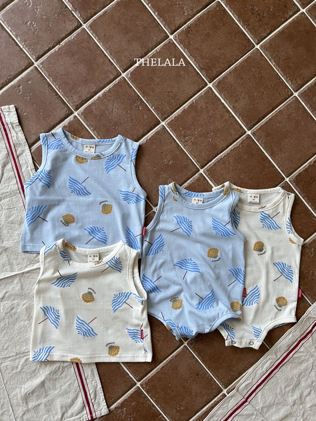 正韓夏lalla 小童海灘貝殼背心