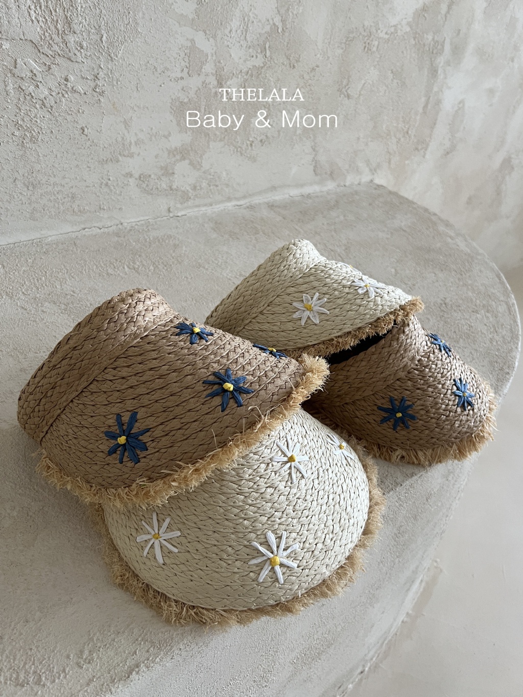 正韓夏lalla 親子裝_跟媽咪一起戴的編織小花遮陽帽