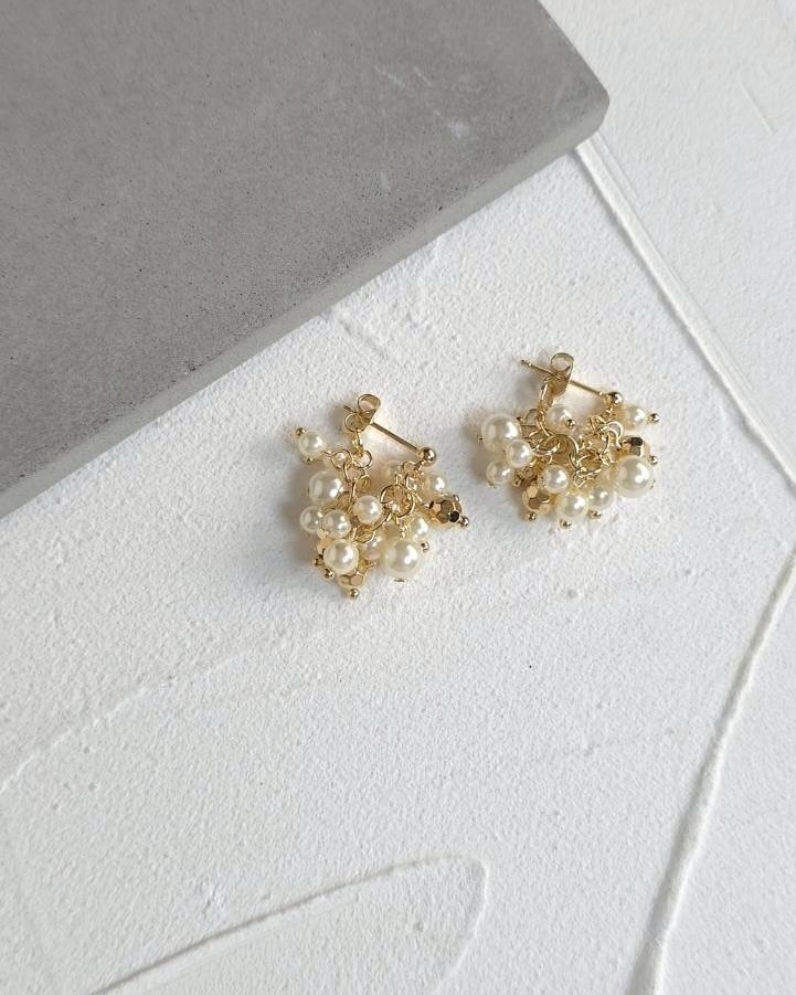 35866 金屬珍珠混搭耳環（兩種戴法）