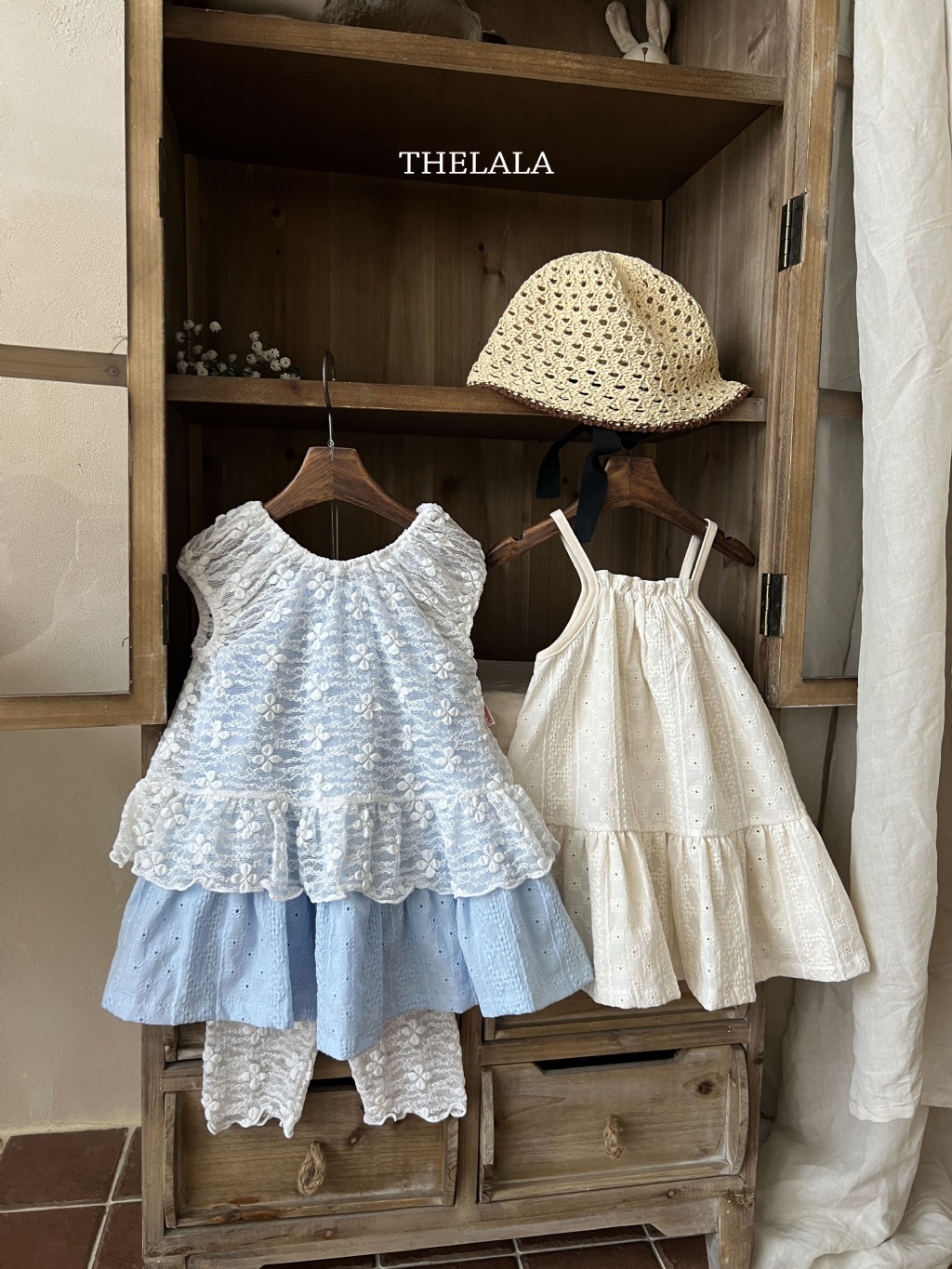 正韓夏lalla 縷空黑色綁帶遮陽帽