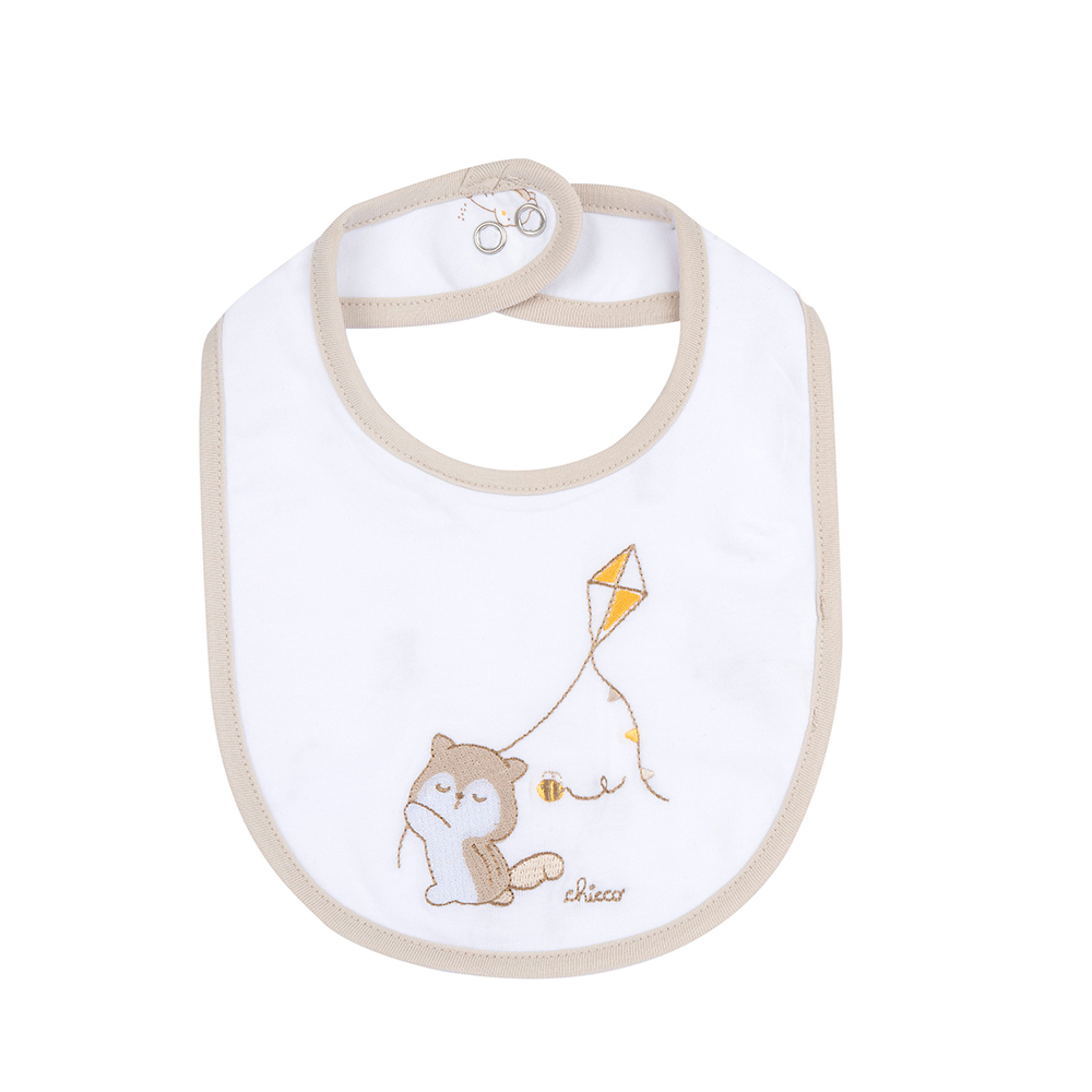 風箏松鼠-滾邊繡圖圍兜