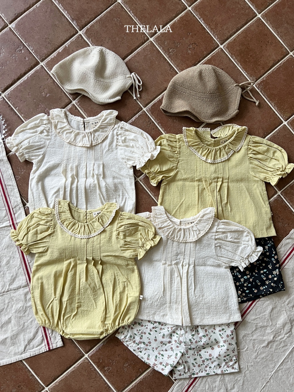 正韓夏lalla 小童滾邊小圓領上衣