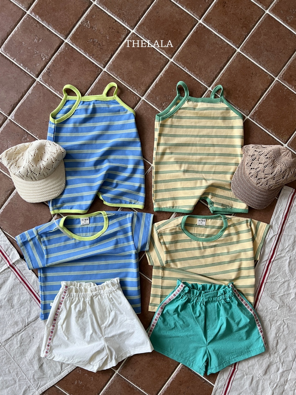 正韓夏lalla 小童多巴胺條紋上衣