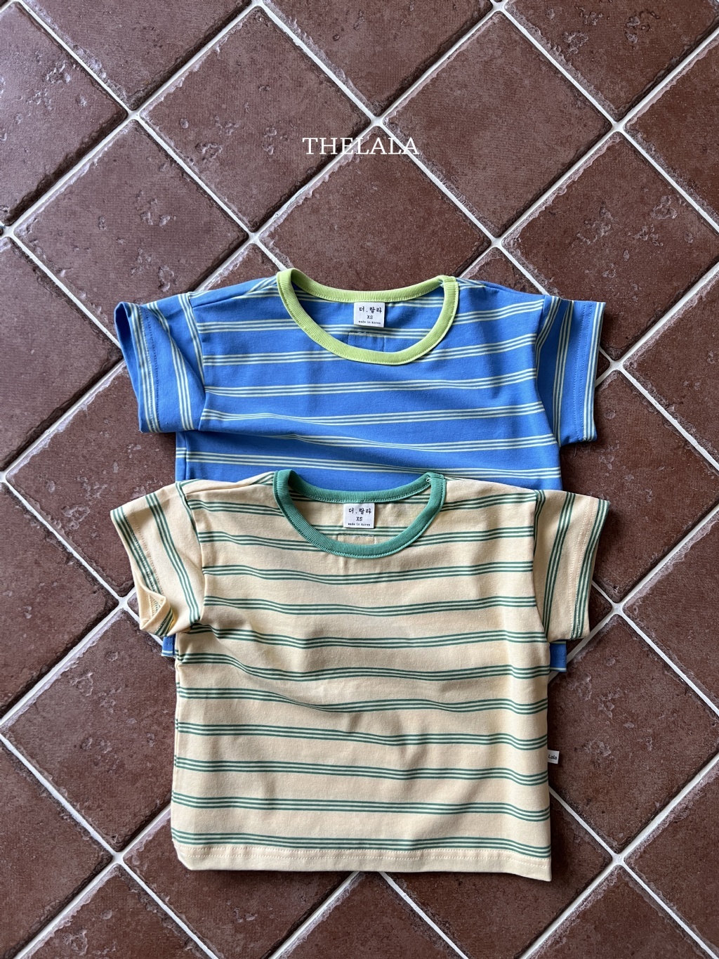 正韓夏lalla 小童多巴胺條紋上衣