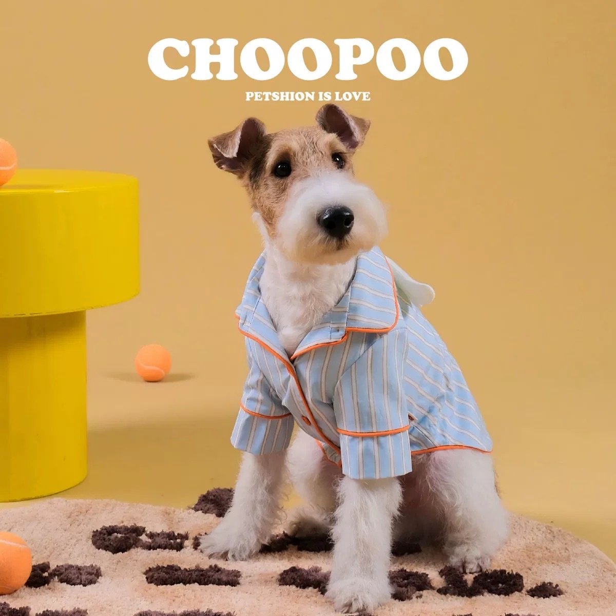 CHOOPOO 橙蓝条纹天使翅膀服睡袍