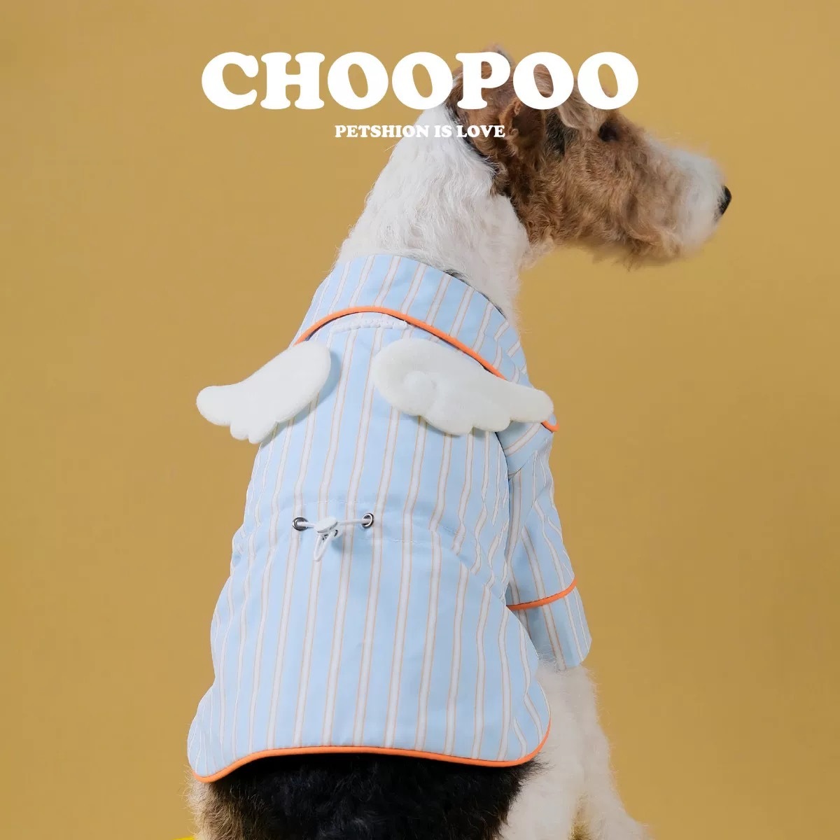 CHOOPOO 橙蓝条纹天使翅膀服睡袍