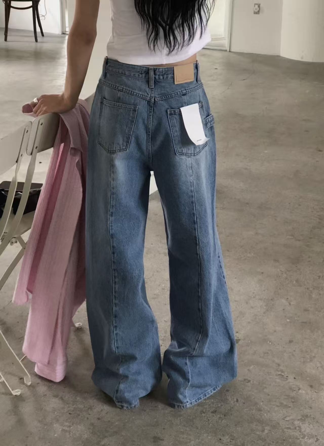 56 正韓後車線挺版牛仔褲