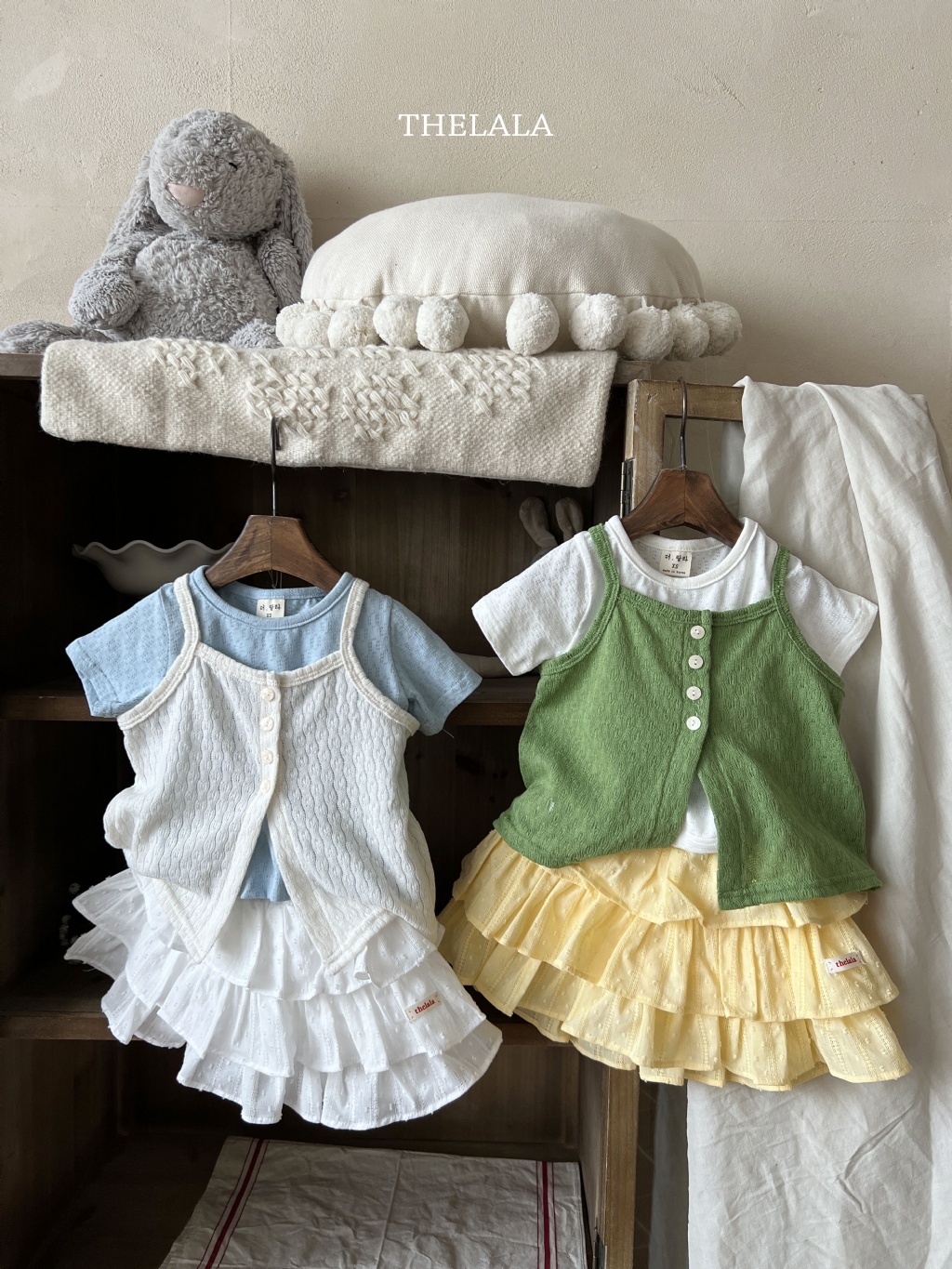 正韓夏lalla 小童兩色多層蛋糕裙