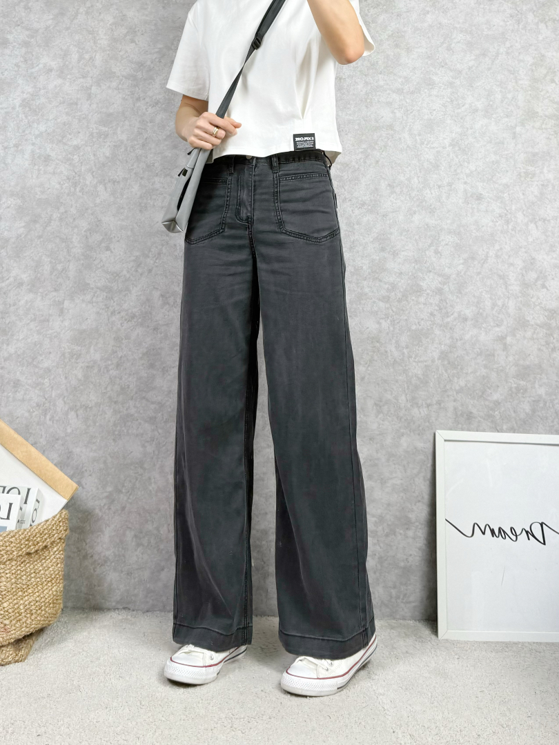 輕薄天絲微彈系列★夏季涼感直筒寬褲