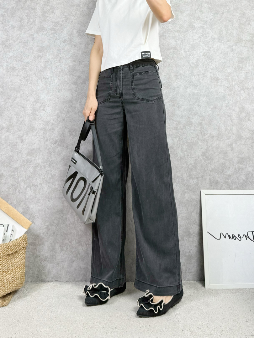 輕薄天絲微彈系列★夏季涼感直筒寬褲