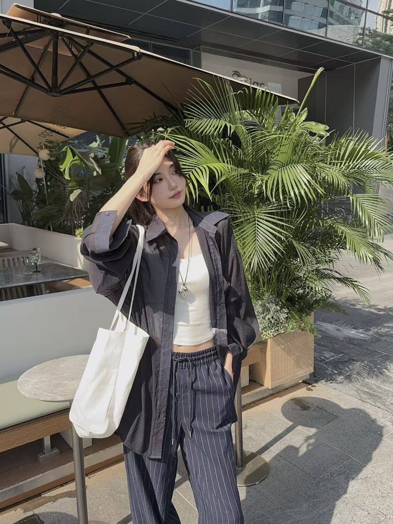 014 側開叉肌紋感襯衫