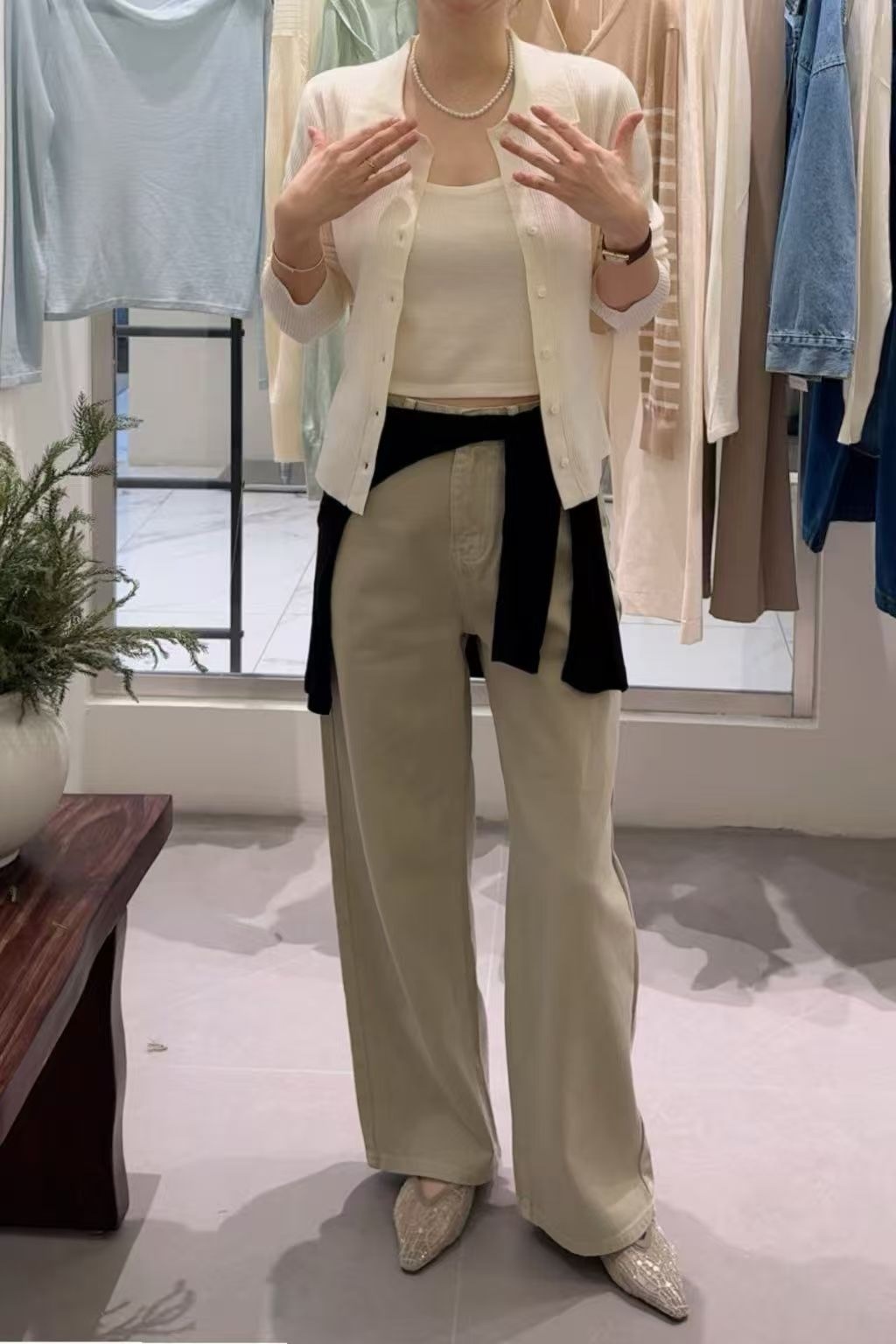 031 正韓純色直筒休閒牛仔褲