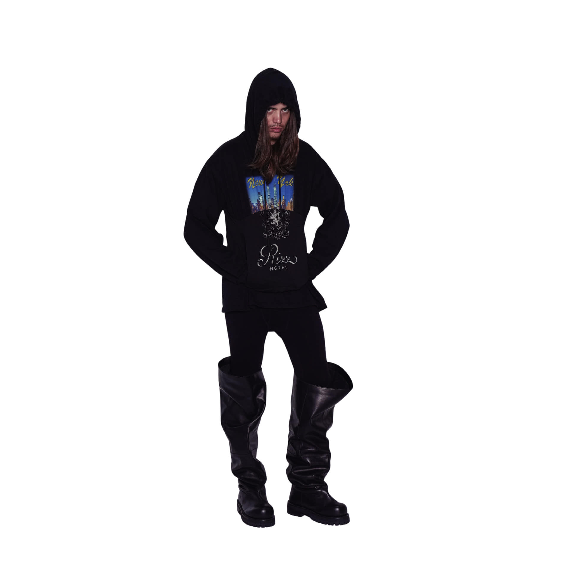 Protocol Index｜Reconstructed Hourglass Hoodie (Black)