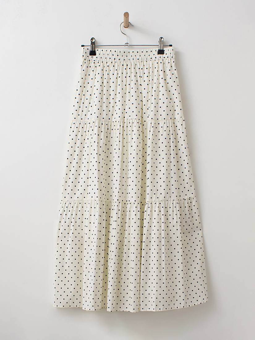 輕甜氛圍感點點印花層次蛋糕棉裙