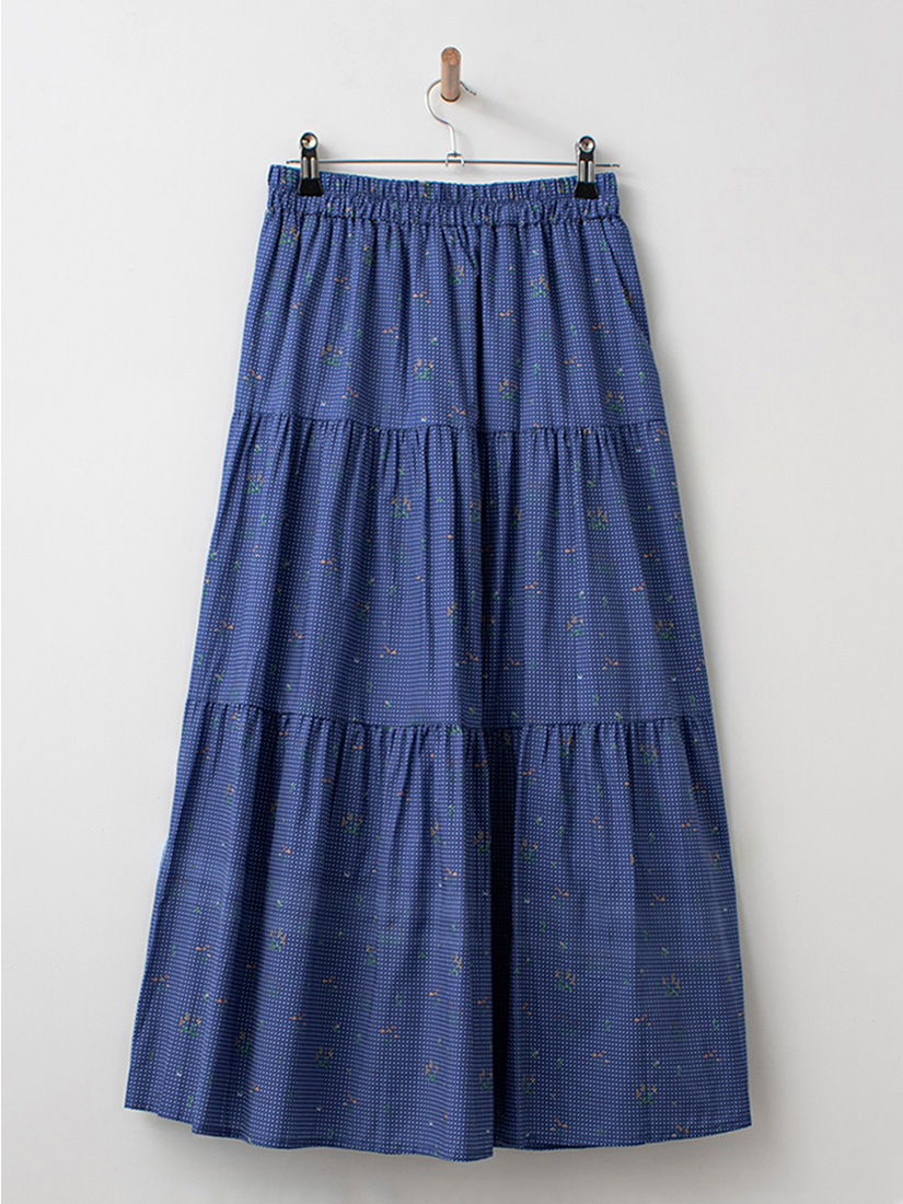 點點碎花層次剪接純棉蛋糕裙