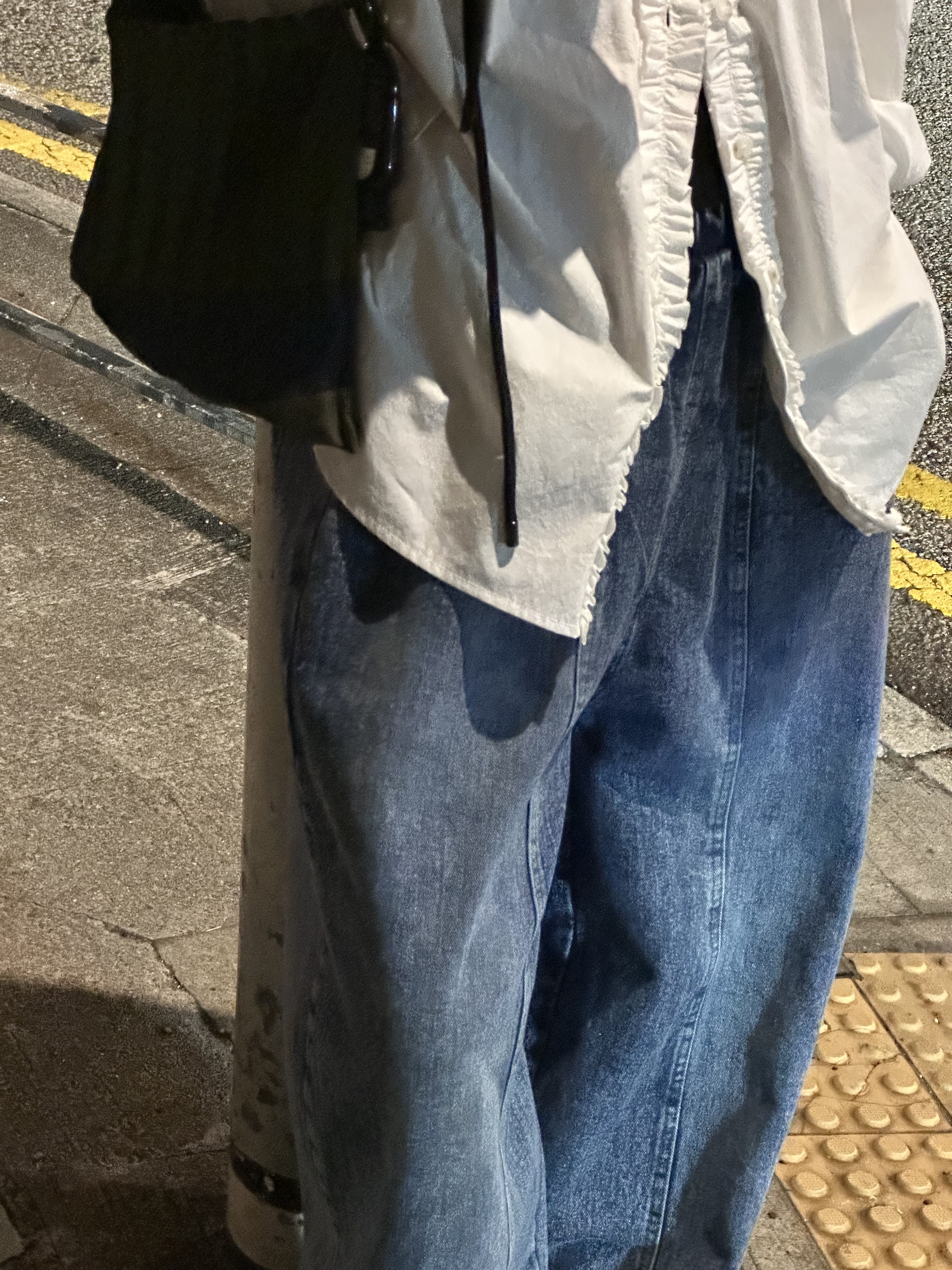 03720a/粗線條內線水洗牛仔褲　28-44/46/39