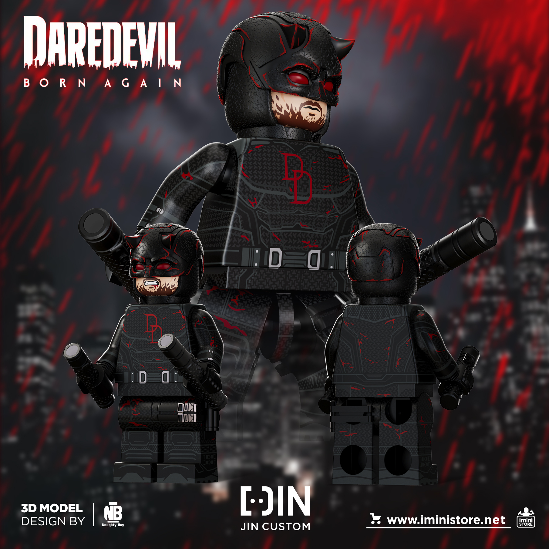 [Jin Custom][Preorder] Black Daredevil [PADprinted]
