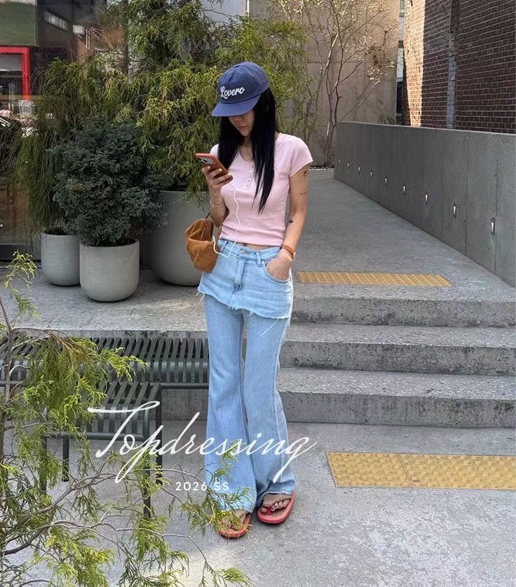 前裙罩牛仔長褲