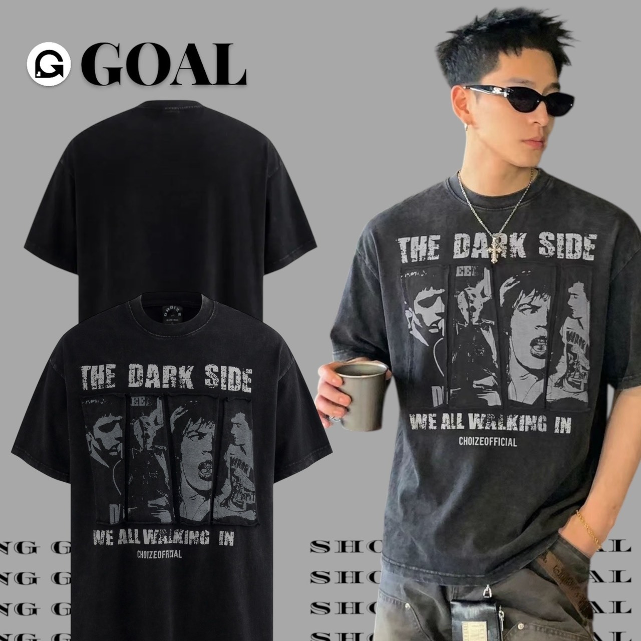 (GOAL) 漫畫風水洗短T 男女款 choize H773