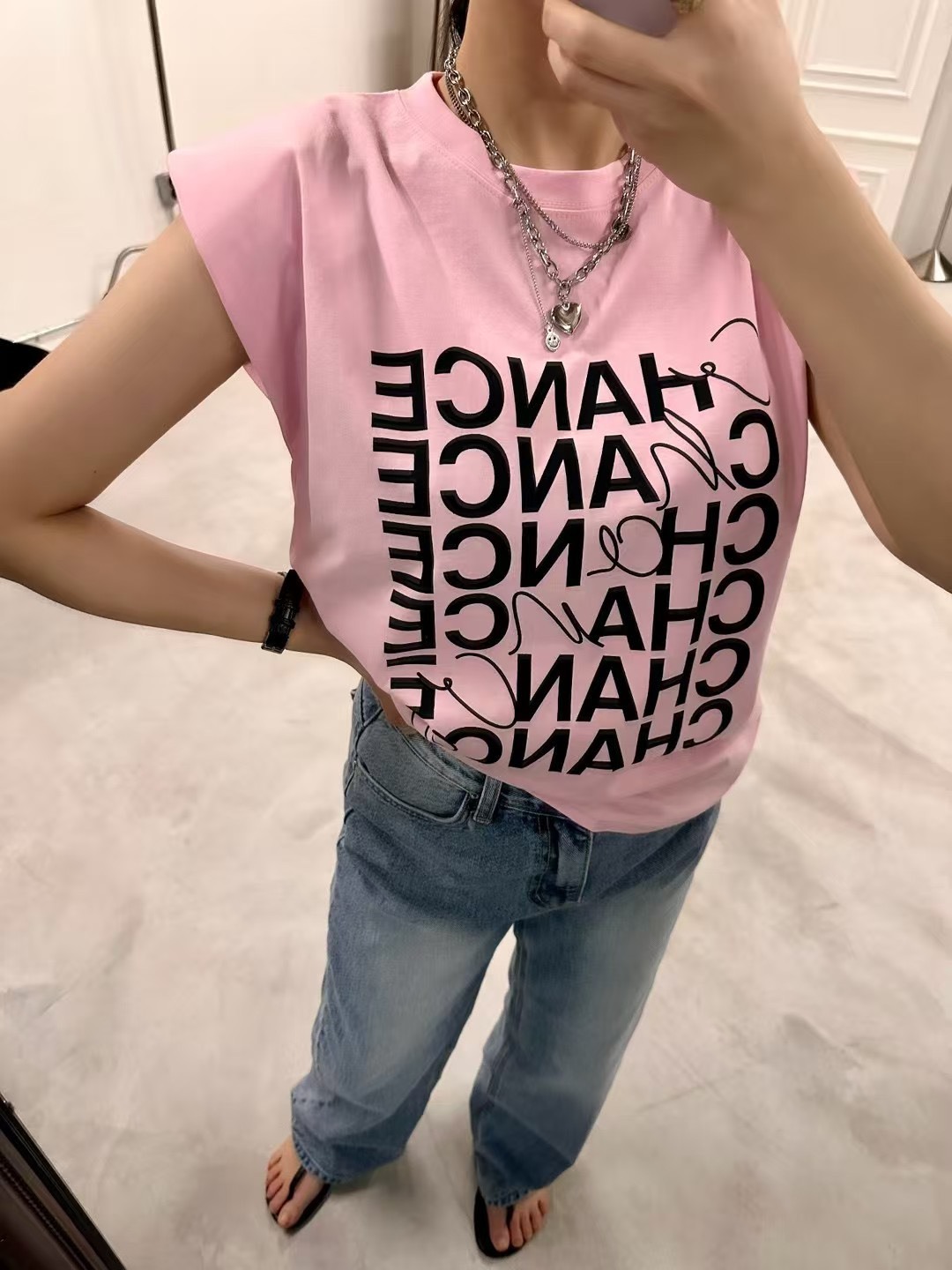 半袖CHANCE上衣