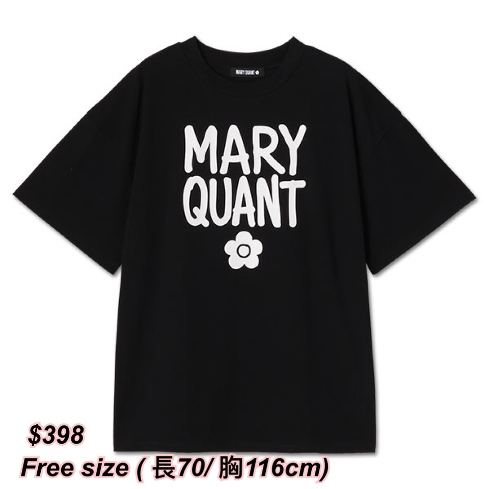 260416 新款Mary Quant 字小花短䄂Tee/4 色