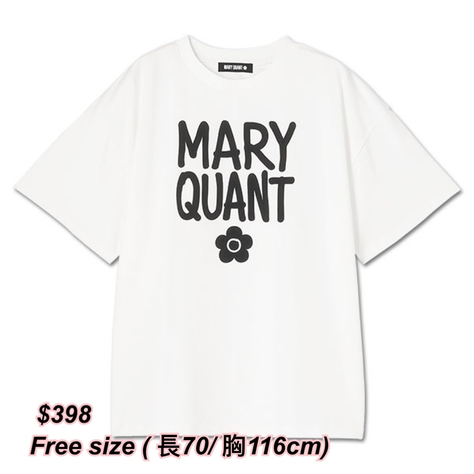 260416 新款Mary Quant 字小花短䄂Tee/4 色