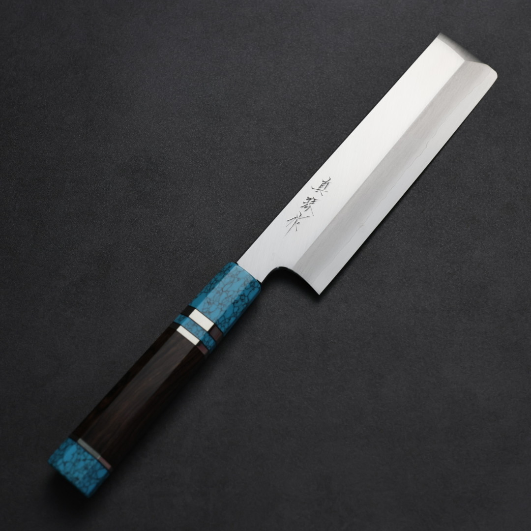 田所真琴 薄刃 180mm 銀三鋼 藍松石黑檀柄