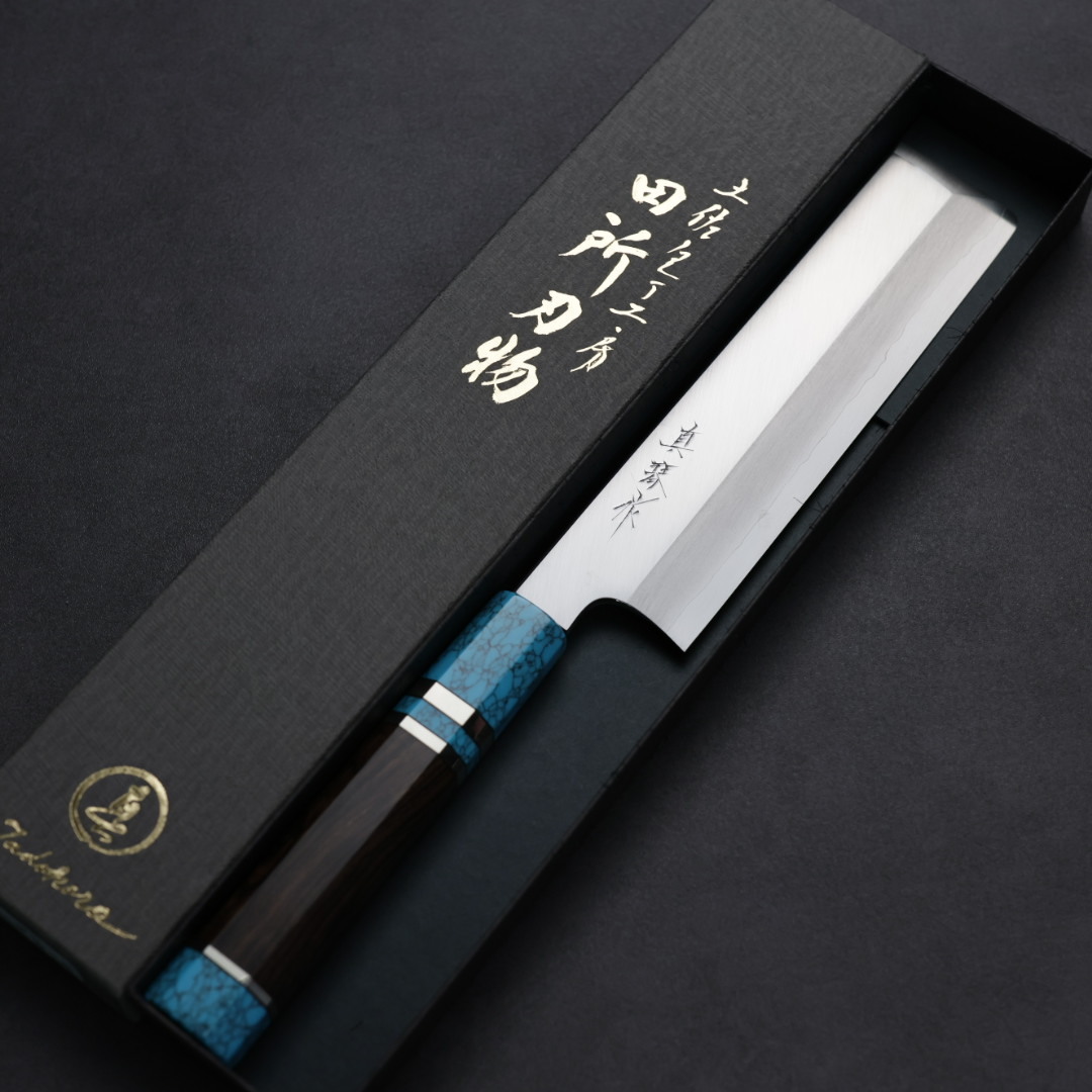 田所真琴 薄刃 180mm 銀三鋼 藍松石黑檀柄