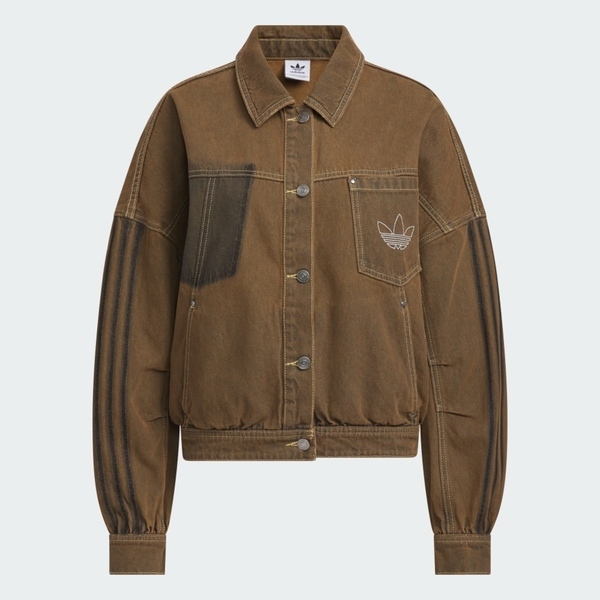 Adidas 愛迪達 Jacket W KR5041 女 外套 夾克 休閒穿搭 卡其棕 亞版 丹寧 工裝風