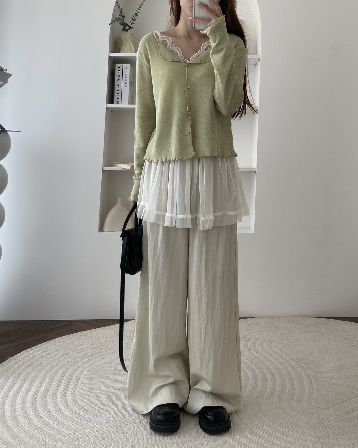 法朵Fado shop｜層次裙襬天絲寬褲 2735001 兩色