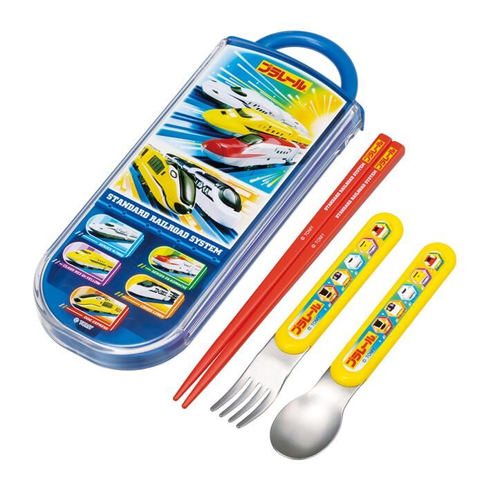 日本製 Skater 新幹線三件套餐具組-筷子、湯匙、叉子