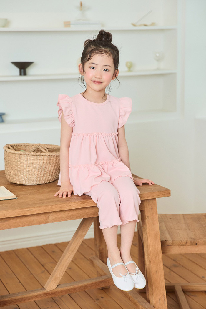 正韓夏bbb 三色荷葉邊雲朵軟套裝