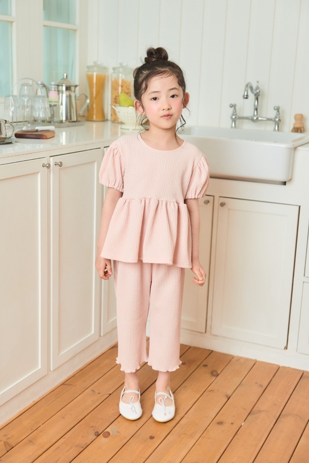 正韓夏bbb 三色澎澎袖套裝