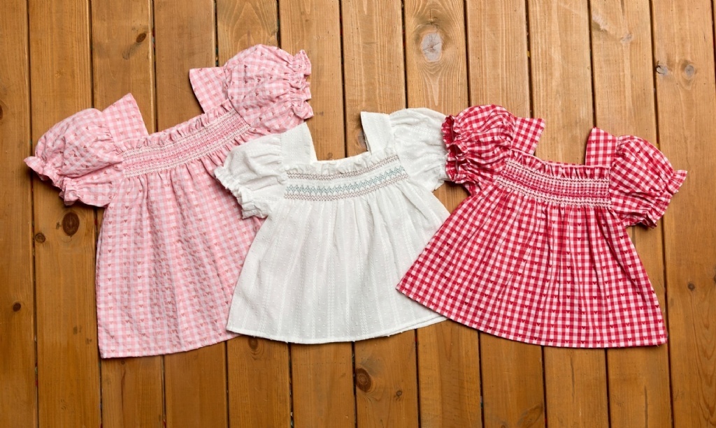 正韓夏bbb 三色甜美方領澎袖上衣