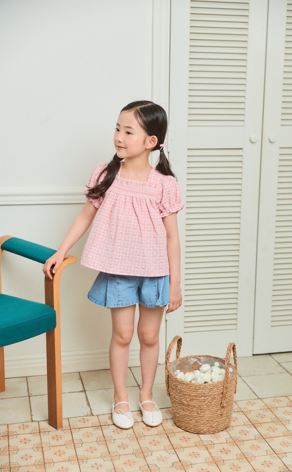 正韓夏bbb 三色甜美方領澎袖上衣