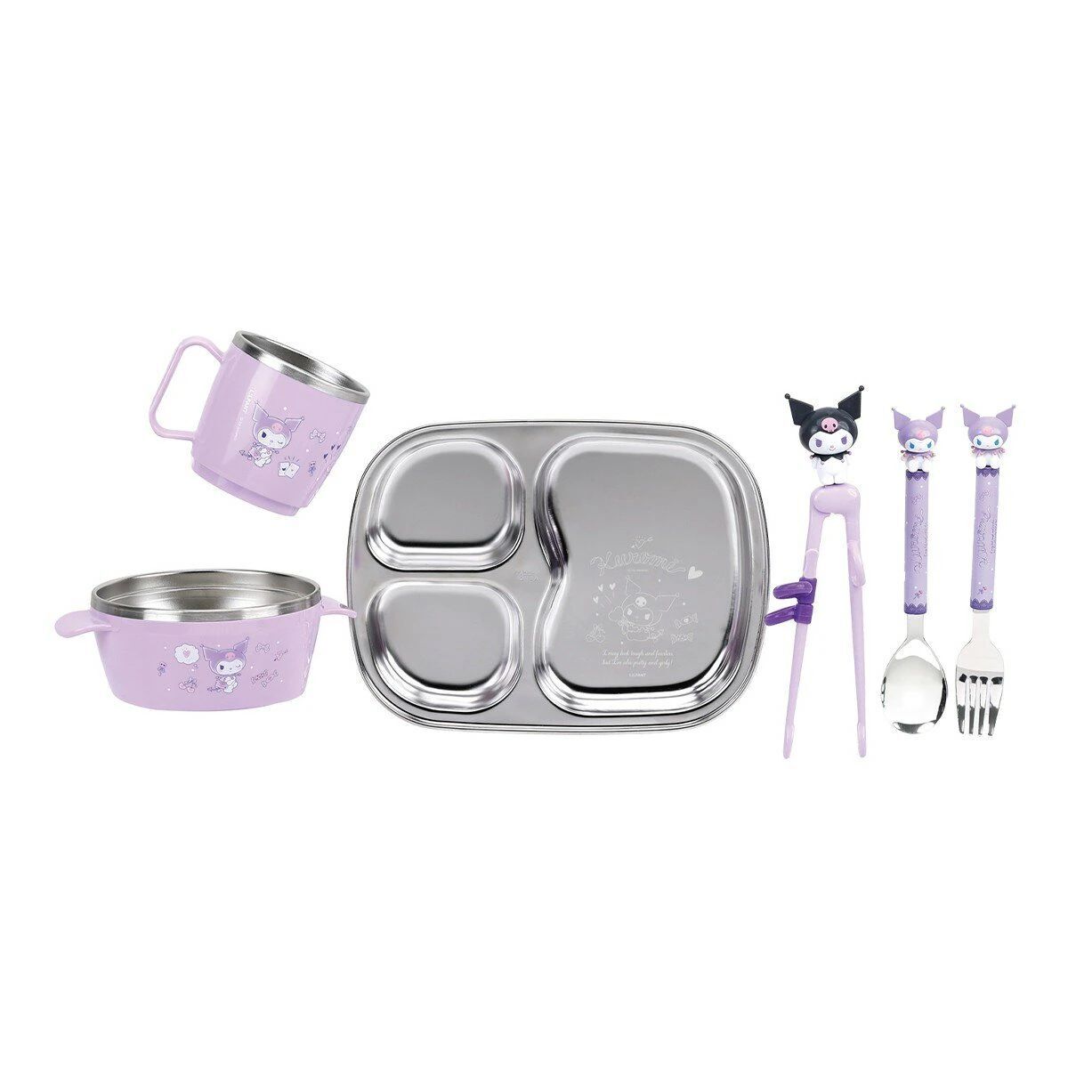 韓國 Lilfant Sanrio 兒童餐具 6件組 -Kuromi