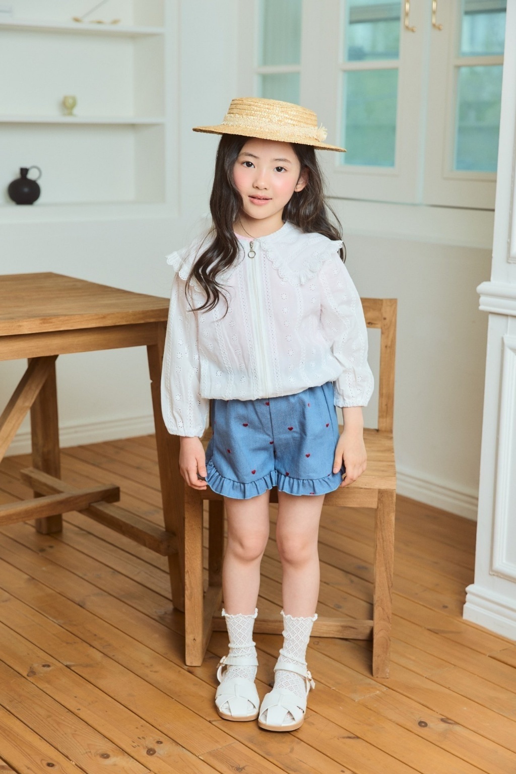 正韓夏bbb 兩色愛心花邊短褲