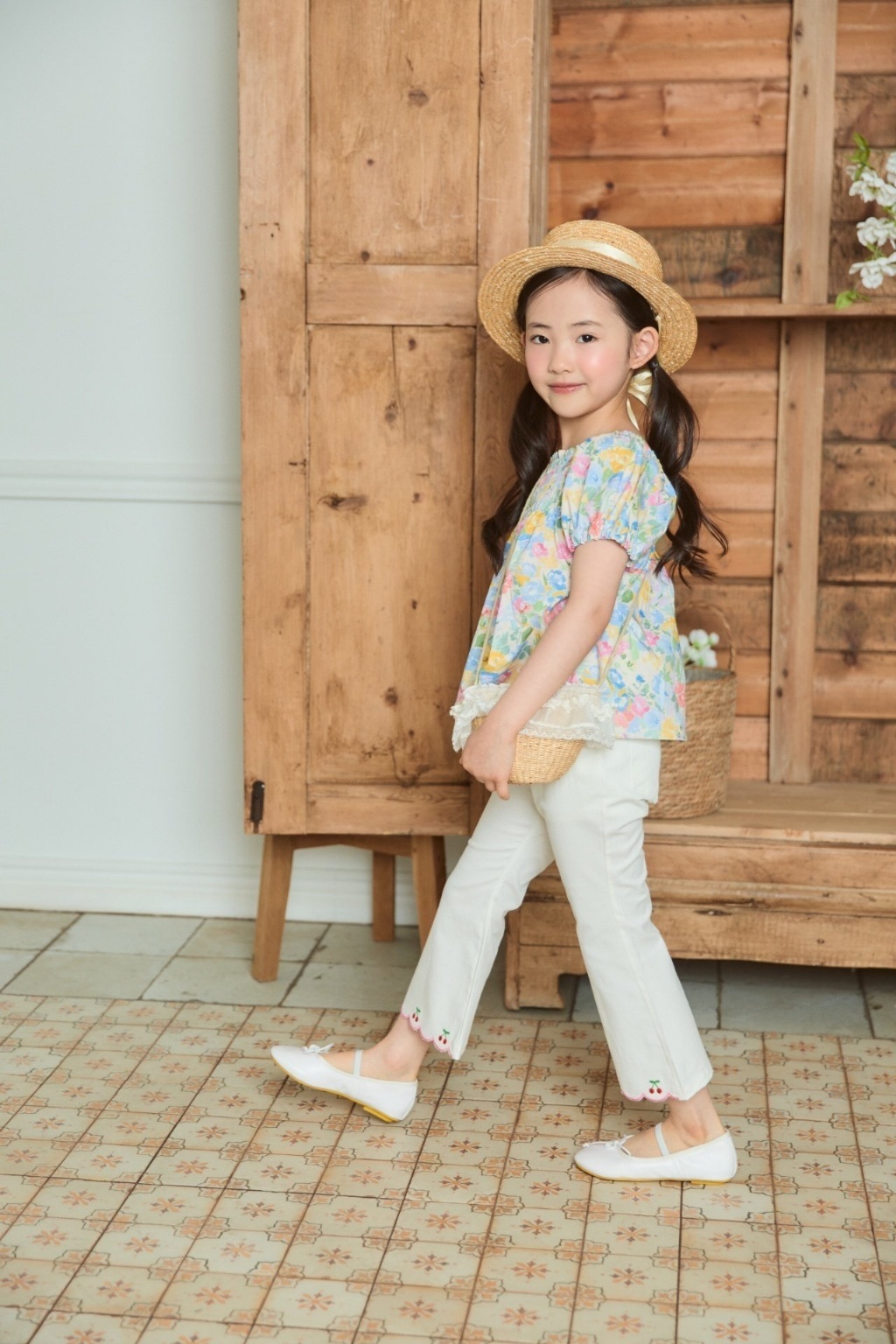 正韓夏bbb 三色波浪滾邊喇叭褲