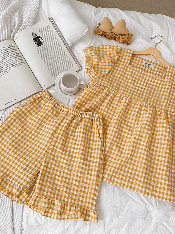 [9,000件熱銷] Juuneedu｜[短袖睡衣] Wendy's Puff Pajama [6 colors]（☁️關鍵字J206)