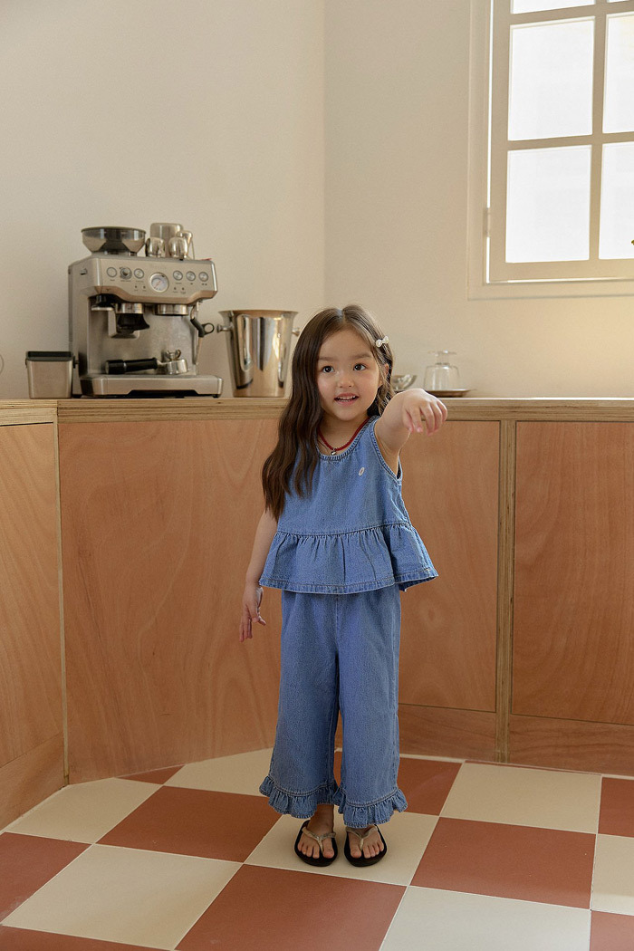 正韓夏berryberry 牛仔荷葉邊套裝