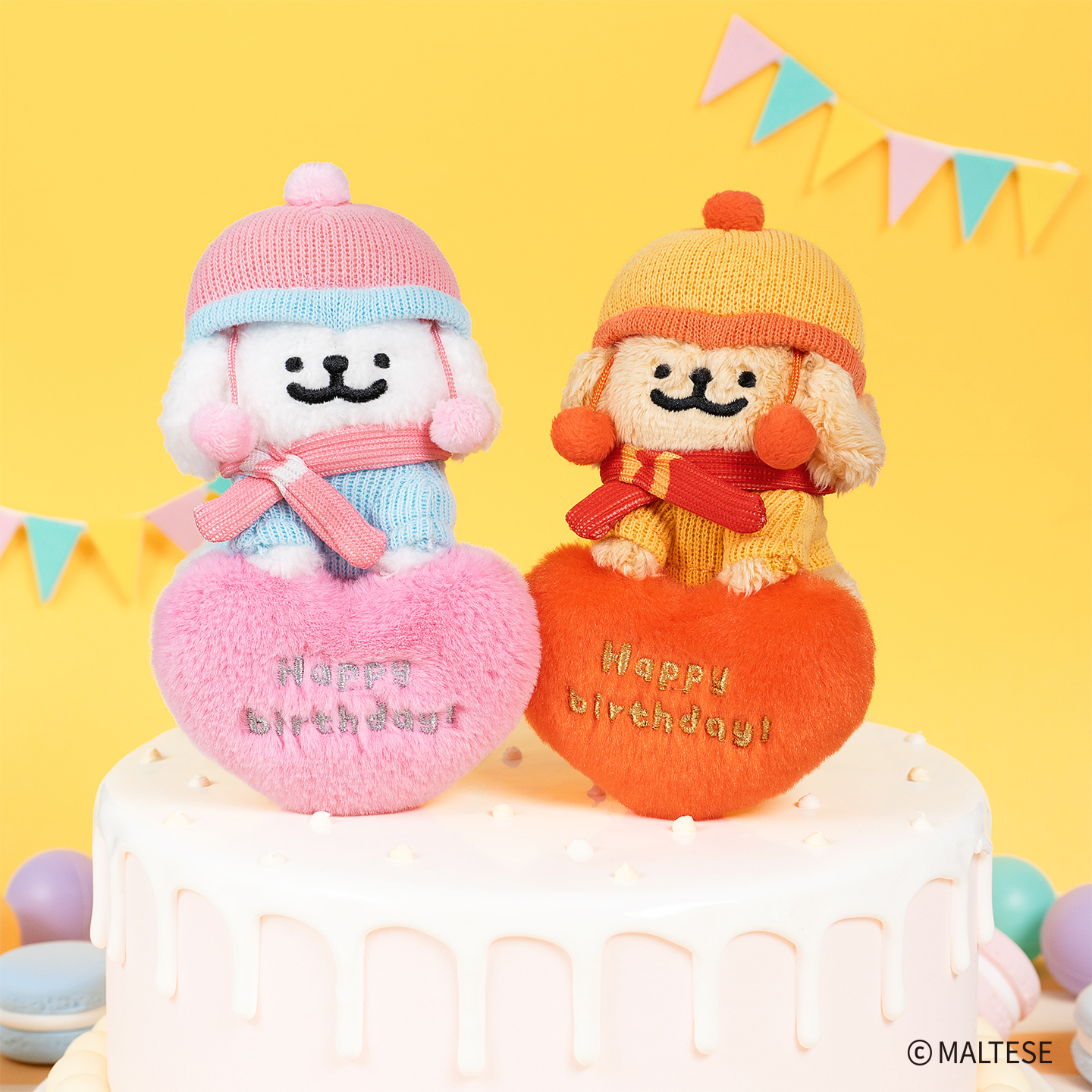 線條小狗生日冬裝絨毛吊飾 [共2款可選擇]