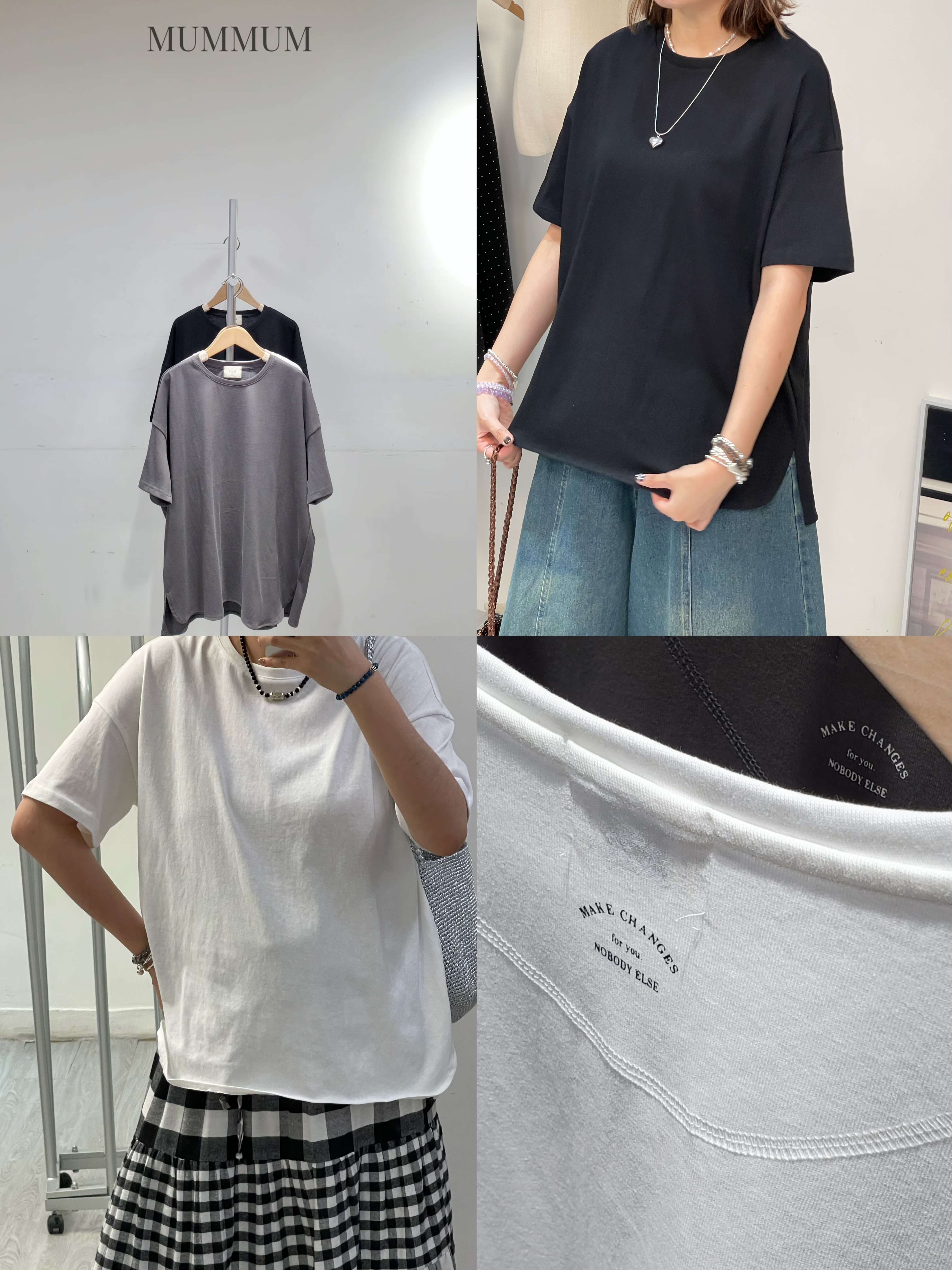 0213217a/純色小logo簡單t恤 50/50/27